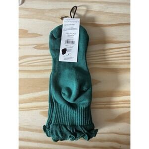 NEW FP Movement Last Lap Socks Kelly Green One Size Logo Free People Ruffled M34